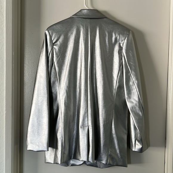 Silver metallic oversize blazer A New Day Size L NWT business casual holiday. - Picture 8 of 10